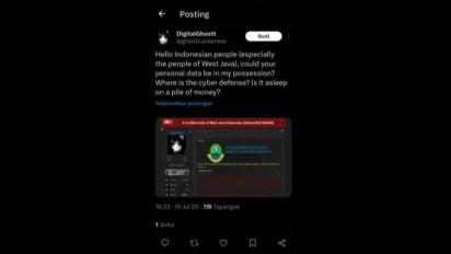 Pemotda Jabar Merasa Dicatut Hacker Terkait Pembobolan 4,6 Juta Data Pribadi Warga Jawa Barat