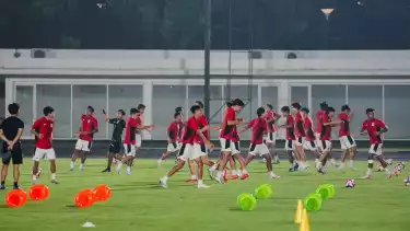 Official Training Timnas Indonesia U-23 di Stadion Madya, Komplek GBK, Jakarta, Senin (28/07/2025)