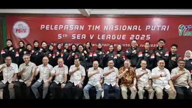 PBVSI lepas keberangkatan Timnas Voli Putri Indonesia jelang tampil di SEA V League 2025.