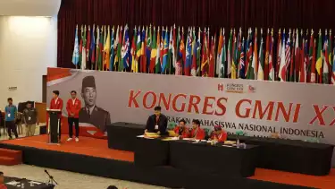 Risyad Fahlefi dan Patra Dewa resmi terpilih sebagai Ketua Umum dan Sekretaris Jenderal GMNI periode 2025-2028 dalam Kongres XXII di Gedung Merdeka Bandung, Rabu (30/7/2025).