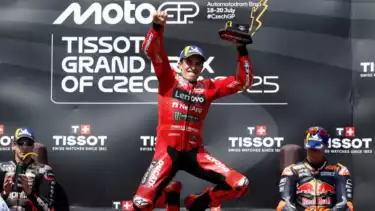 Marc Marquez di podium juara MotoGP Ceko 2025