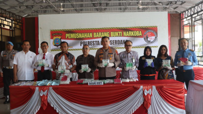Ungkap Kasus Narkoba dalam 1 Bulan, 21 Ribu Gram Sabu Dimusnahkan Polresta Deli Serdang