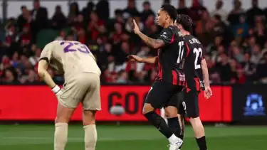 Pemain AC Milan, Noah Okafor di Laga Pramusim