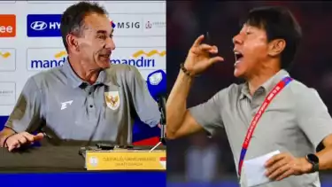 Pelatih Timnas Indonesia U-23, Gerald Vanenburg dan Shin Tae-yong