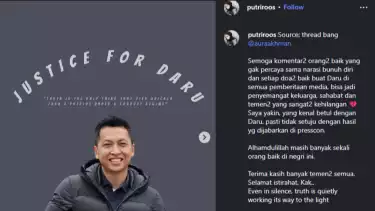 Unggahn kerabat dekat Arya Daru