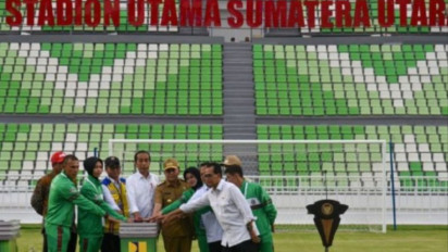 Suporter PSMS Medan Beraksi Usai Stadion Utama Sumut Jadi Turnamen Internasional Timnas Indonesia U-17