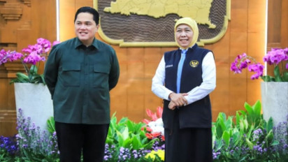Bertemu Ketum PSSI Erick Thohir, Khofifah Targetkan Jawa Timur Jadi Lumbung Pemain Sepak Bola Nasional