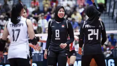 Megawati Hangestri dan para pemain Timnas Voli Putri Indonesia