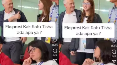 Potret Sekjen PSSI Ratu Tisha geleng-geleng kepala melihat Tsamara Amany