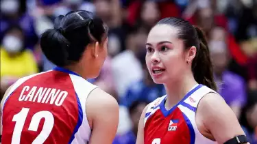 Vanie Gandler dan Angel Anne Canino, pemain timnas voli putri Filipina.