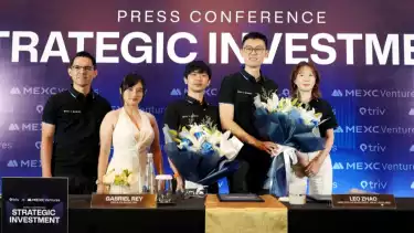Penandatanganan investasi strategis antara Triv dan MEXC Ventures di Jakarta, Selasa (5/8/2025).