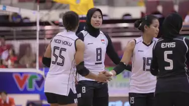 Megawati Hangestri dan para pemain Timnas Voli Putri Indonesia