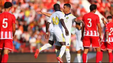 Cristiano Ronaldo saat Al Nassr beruji coba kontra Almeria