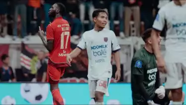 Pemain asing Persija Jakarta, Allano Brendon de Souza Lima saat selebrasi gol