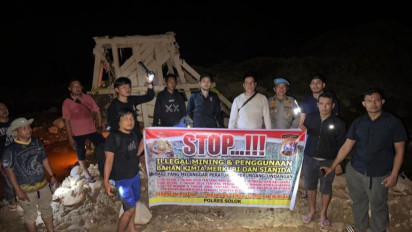 Polres Solok Geledah Tambang Ilegal di Kecamatan Tigo Lurah