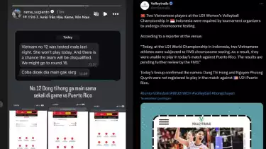 Pemain Vietnam diduga sebagai pria dalam sebuah tes yang dilakukan di Kejuaraan Dunia Voli U-21 2025 Putri.