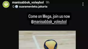 Unggahan Manisa BBSK yang sudah menunggu Megawati Hangestri.