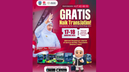 Gubernur Khofifah Gratiskan Bus Trans Jatim Selama Dua Hari Penuh, Kado Istimewa HUT ke-80 RI