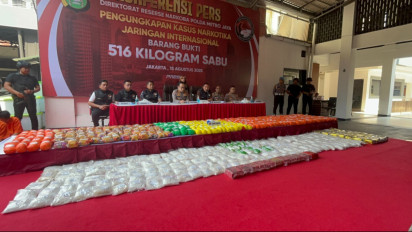 Polda Metro Jaya Gagalkan Peredaran 516 Kilogram Sabu, Segini Nilianya Jika Diuangkan