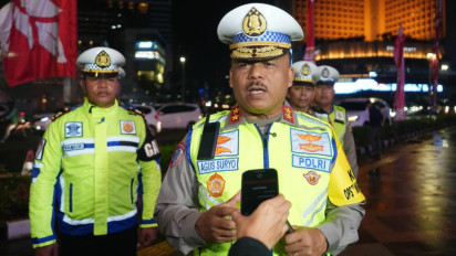 Usai HUT ke-80 RI, Kakorlantas Patroli di Bundaran HI-Monas, Operasi Merdeka Jaya Ditutup Malam Ini