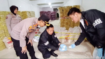 Puluhan Ton Beras Oplosan Merek Happy Minang Diamankan Polres Dumai