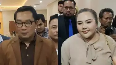 Mantan Gubernur Jawa Barat Ridwan Kamil (kiri) dan Lisa Mariana (kanan)