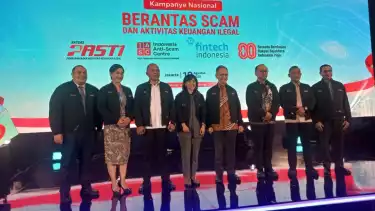 Kampanye Nasional Berantas Scam dan Aktivitas Keuangan Ilegal di Indonesia Digital Bank Summit (IDBS) 2025.