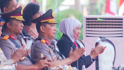 Upacara Peringatan Hari Juang Polri Dipimpin Kapolri, Gubernur Khofifah Ajak Teladani Bapak Brimob Polri