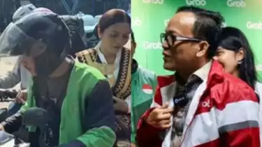 Silvia Rinita Harefa naik ojol & Wamenaker Immanuel Ebenezer pakai jaket ojek online