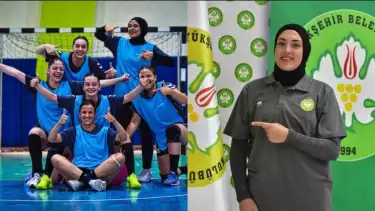 Edanur Mayda (kiri) dan Gulbahar Ikiahirli (kanan) jadi pemain Manisa BBSK selain Megawati Hangestri yang pakai hijab