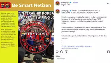 Polda DIY bantah kabar adanya korban jiwa dari bentrok antarsuporter
