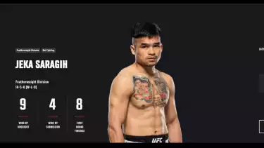 Status profil Jeka Saragih di laman resmi UFC tak aktif.
