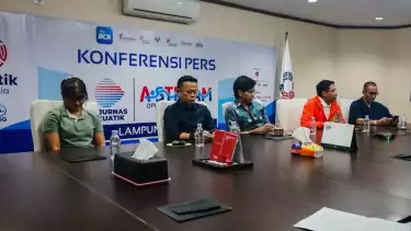 Konferensi Pers Kejurnas A Stream Open Water Swimming Series Lampung 2025 oleh PB Akuatik yang dilaksanakan di Wisma Bakrie, Jakarta, Senin, (25/08/2025)
