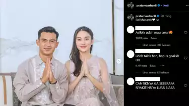 Komentar netizen di unggahan Instagram Pratama Arhan, setelah diketahui talak cerai Azizah Salsha.