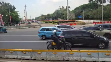 Awas Ada Demo di Jakarta Pusat, Lalu Lintas Sekitaran Monas Arah Bundaran HI Terpantau Seperti Ini
