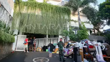 Kondisi rumah Menteri Keuangan (Menkeu) Sri Mulyani di Bintaro, Tangerang Selatan, Banten, Minggu (31/7/2025)