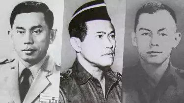 (kiri-kanan) Jenderal Ahmad Yani, Mayor Jenderal M.T. Haryono, dan Letnan Satu Perre Tendean