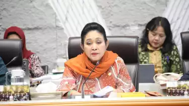 Ketua Komisi IV DPR RI Titiek Soeharto saat rapat bersama Menteri Pertanian di Gedung DPR, Jakarta, Rabu (3/9/2025).