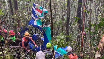 Helikopter BK117 D3 Akhirnya Ditemukan, Keadaannya Terbakar Hangus di Hutan Mentewe Kalimantan Selatan