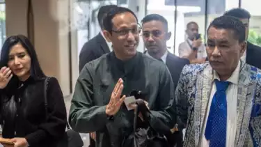 Mantan Mendikbudristek Nadiem Makarim di Kejagung, Kamis (4/9/2025)