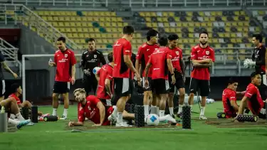 Latihan Timnas Indonesia Jelang Bersua Taiwan yang Diikuti Miliano Jonathans