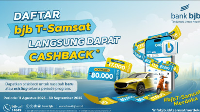 Praktis Bayar Pajak Kendaraan, Cashback Hadir di BJB T-Samsat Merdeka 2025
