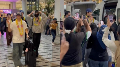 Antusias Tinggi, Fans Padati Bandara I Gusti Ngurah Rai Bali Sambut Kedatangan ASC2NT