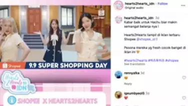Raffi Ahmad Hingga Aurel Hermansyah Ikut Membagikan Keseruan Iklan Shopee 9.9 Super Shopping Day Bersama Hearts2Hearts