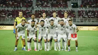 Skuad Timnas Indonesia saat melawan Lebanon