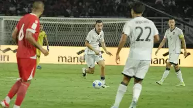 Pemain Timnas Indonesia Thom Haye di laga kontra Lebanon