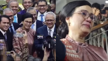 Tangisan Sri Mulyani Pecah Saat Perpisahan di Kemenkeu, Lagu 'Karena Cinta' Iringi Perjalanan Pergi Sang Eks Menkeu