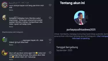 Diduga Akun Instagram Baru Menkeu Purbaya Yudhi