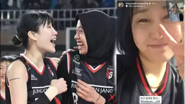 Potret kebersamaan Megawati Hangestri dengan Yeum Hye-seon, kapten Red Sparks.