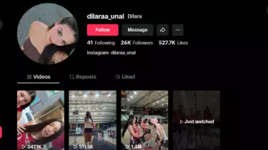 Akun TikTok pemain Manisa BBSK Dilara Unal
